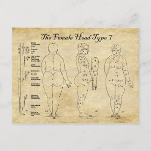 Carte Postale Vues de la tête féminine type 7