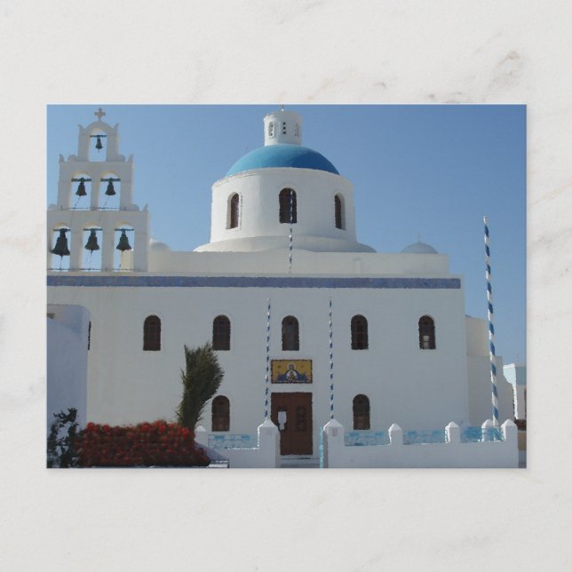 Carte Postale Vues de l'église sur Santorin, Grèce (Devant)