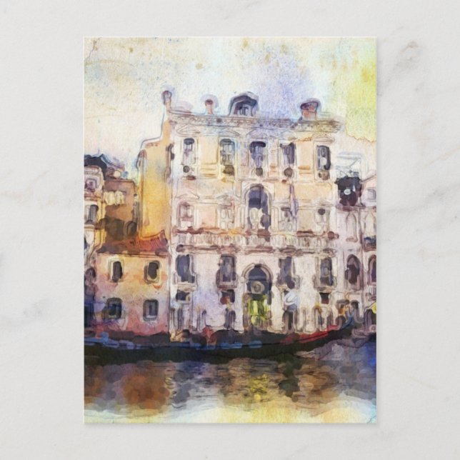 Carte Postale Vues de Venise fait dans l'aquarelle artistique (Devant)