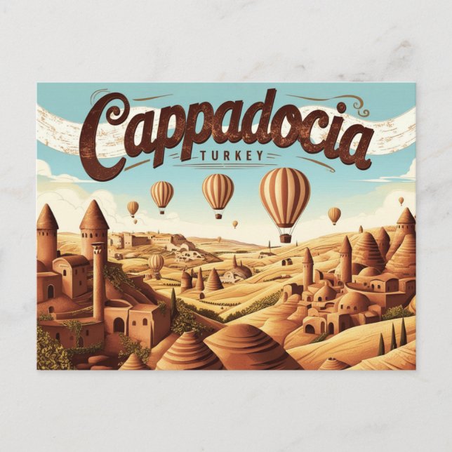 Carte Postale Vues rétro de Cappadoce (Devant)