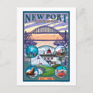 Carte Postale Vues sur la ville - Newport, Oregon