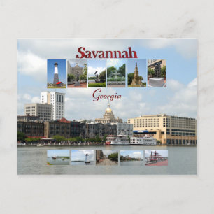 Carte Postale Vues sur Savannah Géorgie