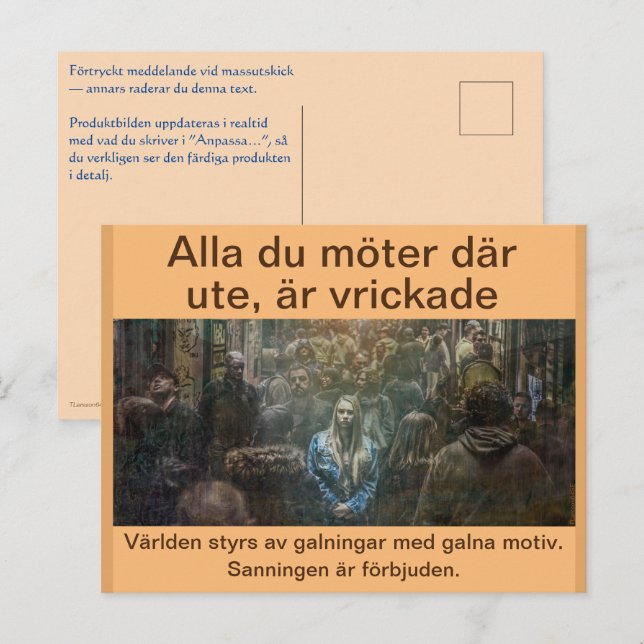 Carte Postale Vykort — Alla är vrickade (Devant / Derrière)