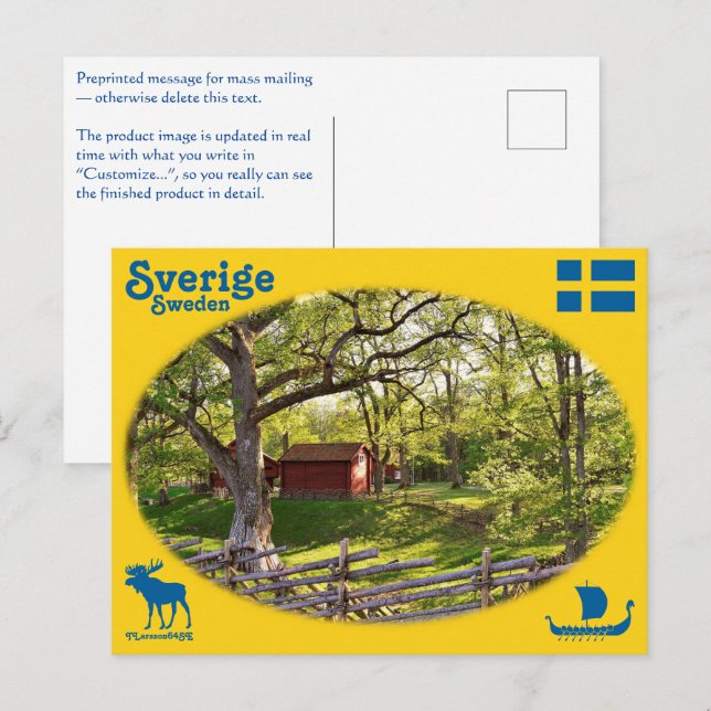 Carte Postale Vykort — Sverige (Devant / Derrière)