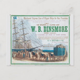 Carte Postale W B Dinsmore Clipper voilier