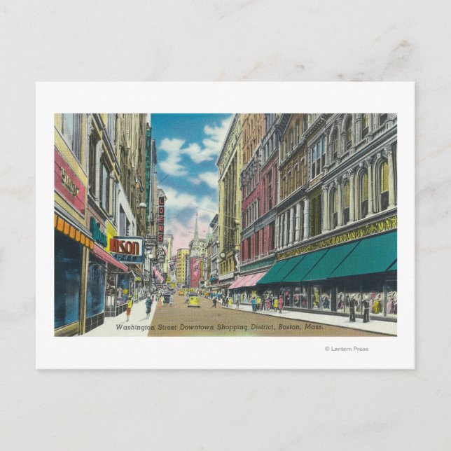 Carte Postale WA Street Downtown Shopping District Scène (Devant)