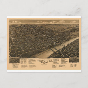 Carte Postale Waco Texas en 1886