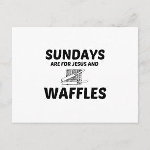 CARTE POSTALE WAFFLES ET JÉSUS DIMANCHE