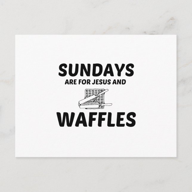 CARTE POSTALE WAFFLES ET JÉSUS DIMANCHE (Devant)