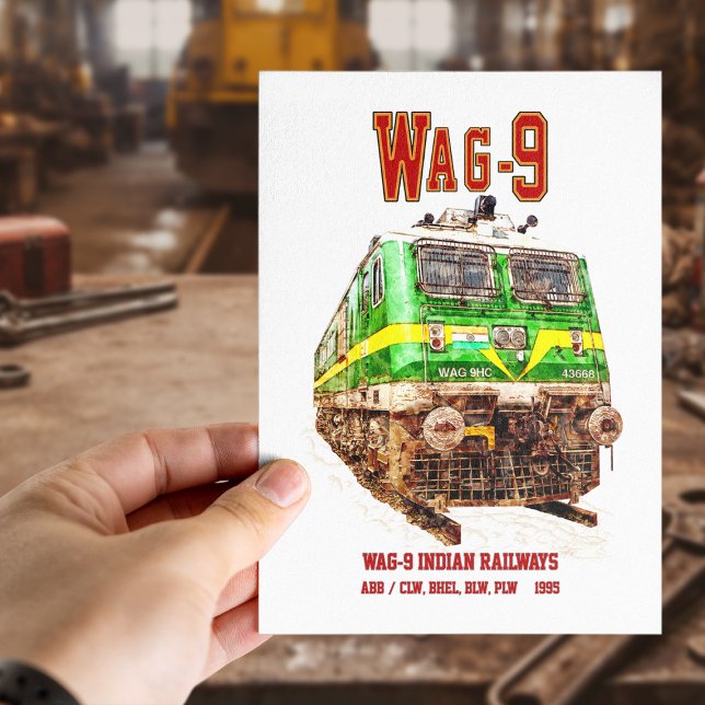 Carte Postale WAG-9 Locomotive. Train de marchandises des chemin (WAG-9 Locomotive. Indian Railways freight train. Postcard)
