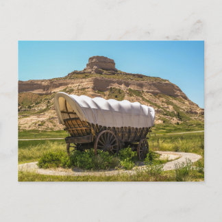Carte Postale Wagon couvert au monument national de Scotts Bluff