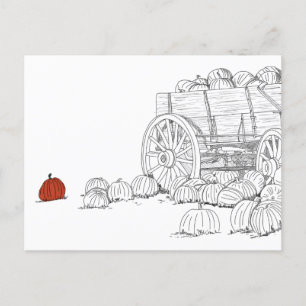 Carte Postale Wagon de patchs citrouille