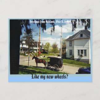 Carte Postale wagon, salutations d'Ashland, Ohio U.S.A., comme..