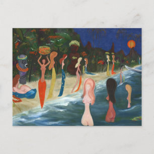 Carte Postale Wahine et Tiki par Marguerite Blasingame