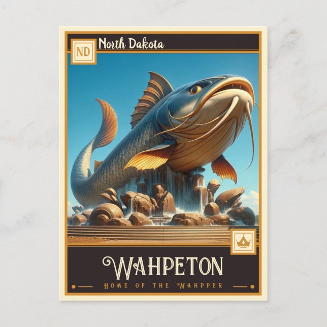 Carte Postale Wahpeton, Dakota du Nord | VINTAGE (Devant)