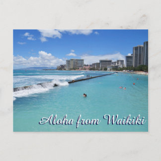 Carte Postale Waikiki Beach Honolulu Hawaii Océan Pacifique