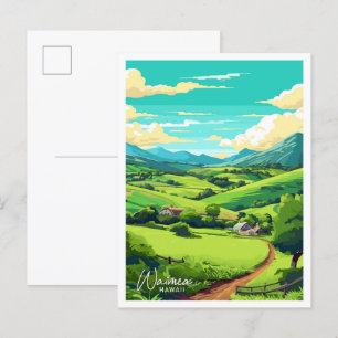 Carte Postale Waimea Hawaii Illustration Vintage Voyage