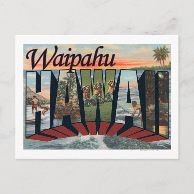 Carte Postale Waipahu, Hawaii - Scènes de grandes lettres (Devant)