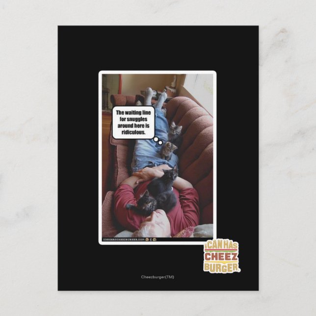 Carte Postale Waiting line for snuggles (Devant)