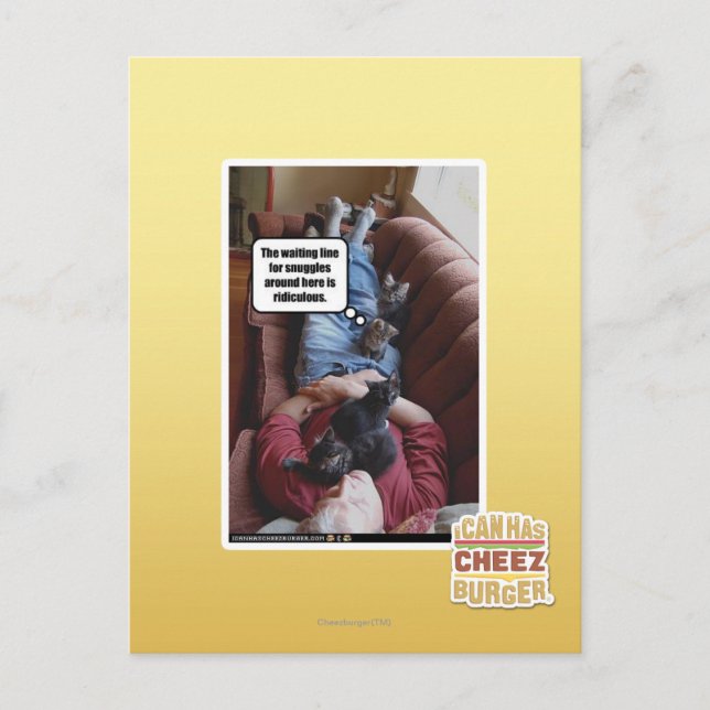 Carte Postale Waiting line for snuggles (Devant)