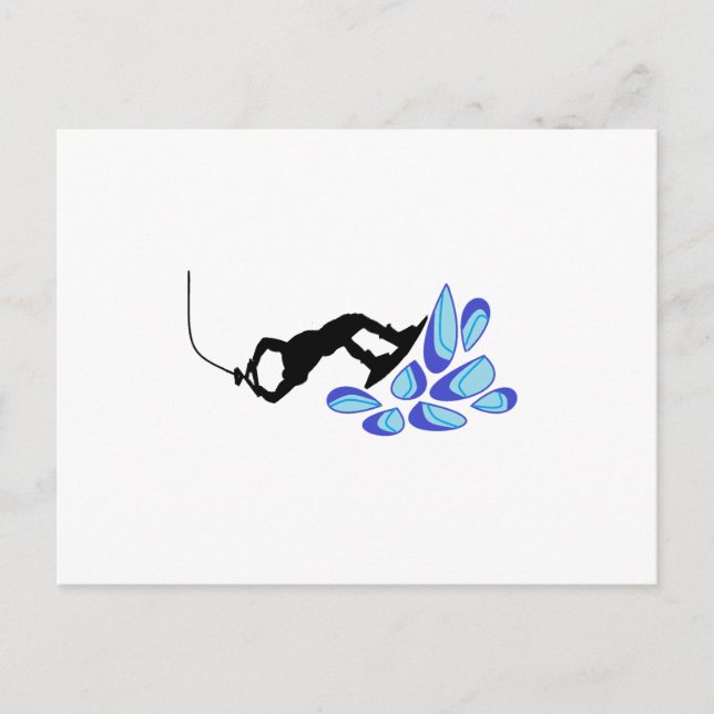 Carte Postale Wakeboard bleu (Devant)