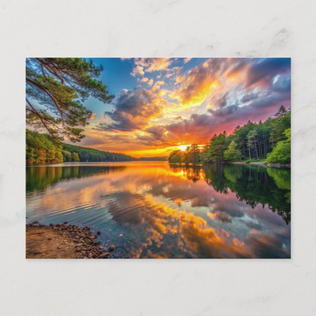 Carte Postale Walden Pond Concord, Massachusetts Sunset (Devant)