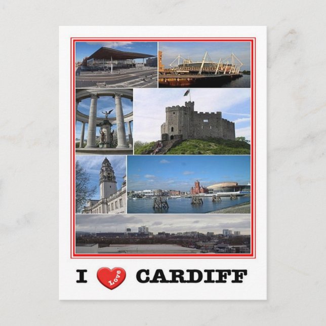 Carte Postale Wales - Cardiff - I Love - (Devant)