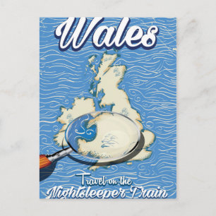 Carte Postale Wales Nightsleepeptrain britannique poster de voya