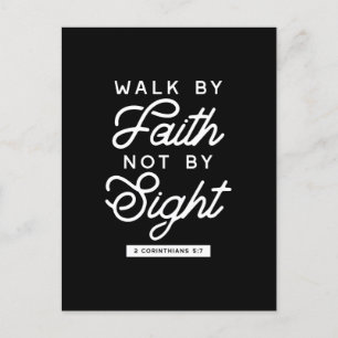 Carte Postale "Walk by Faith" Bible Verse Typography Design II