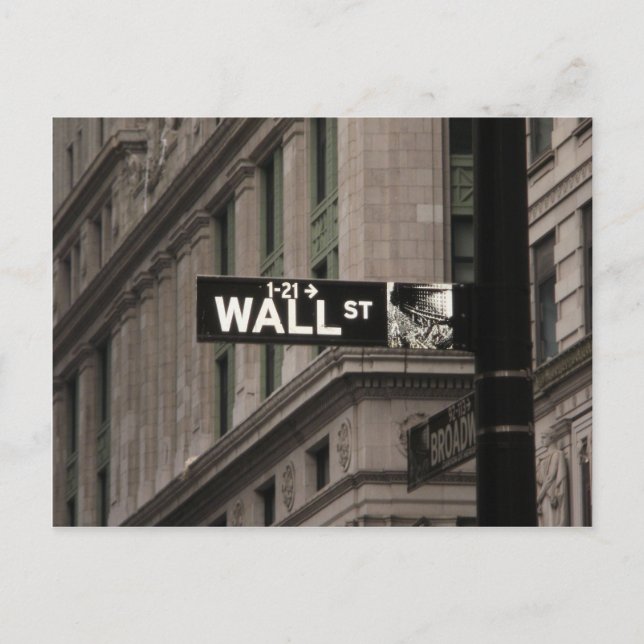 Carte Postale Wall St New York (Devant)