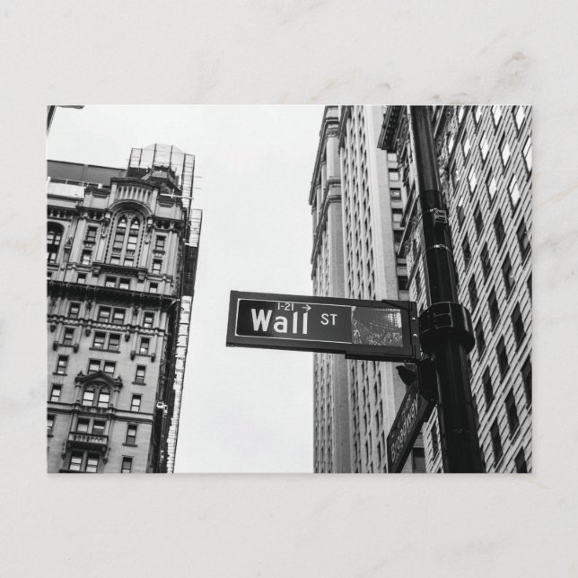 Carte Postale Wall Street Noir et Blanc (Devant)