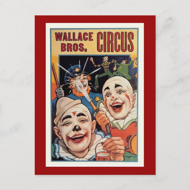 Carte Postale Wallace Bros. Cirque vintage (Devant)