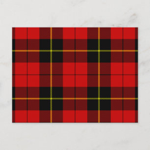 Carte Postale Wallace tartan rouge noir plaid