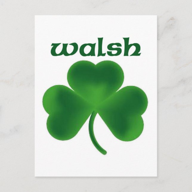 Carte Postale Walsh Shamrock (Devant)