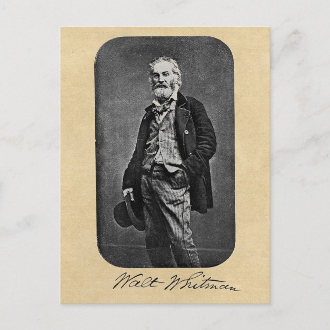 Carte Postale Walt Whitman Feuilles de Grass Frontispiece (Devant)