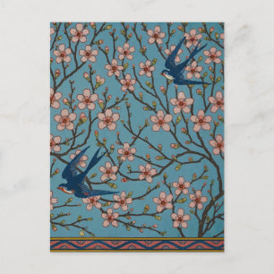 Carte Postale Walter Crane Almond Blossom & Swallow