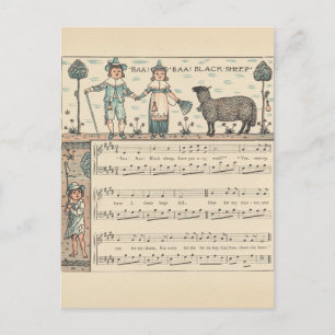 Carte Postale Walter Crane Baa Baa Mouton Noir Comptine
