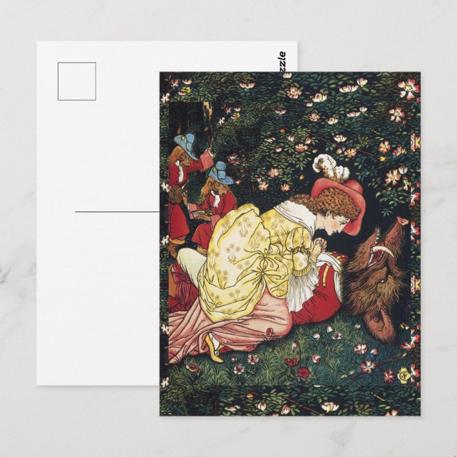 Carte Postale Walter Crane Beauté et la bête (Devant / Derrière)