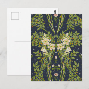 Carte Postale Walter Crane Branches Berry avec Lys blancs