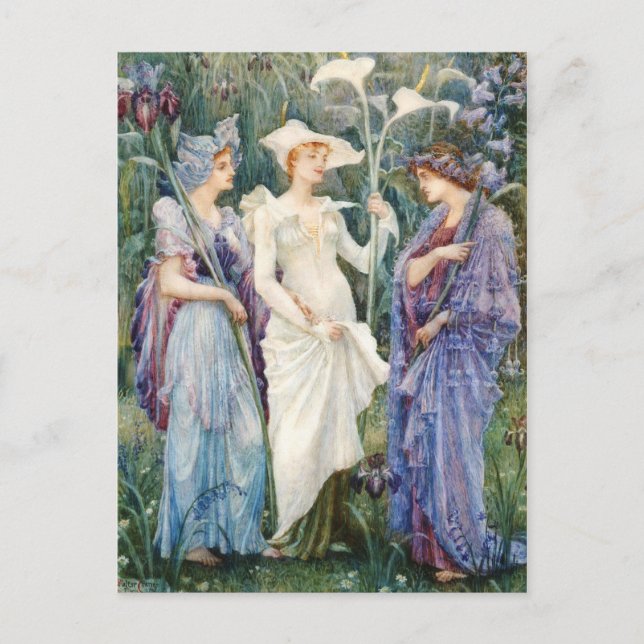 Carte Postale Walter Crane : Signes du printemps (Devant)