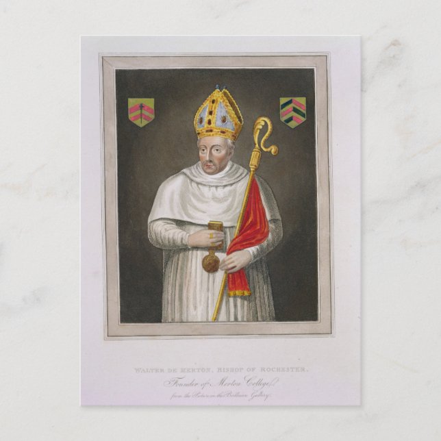 Carte Postale Walter de Merton (d.1277), après une peinture dans (Devant)