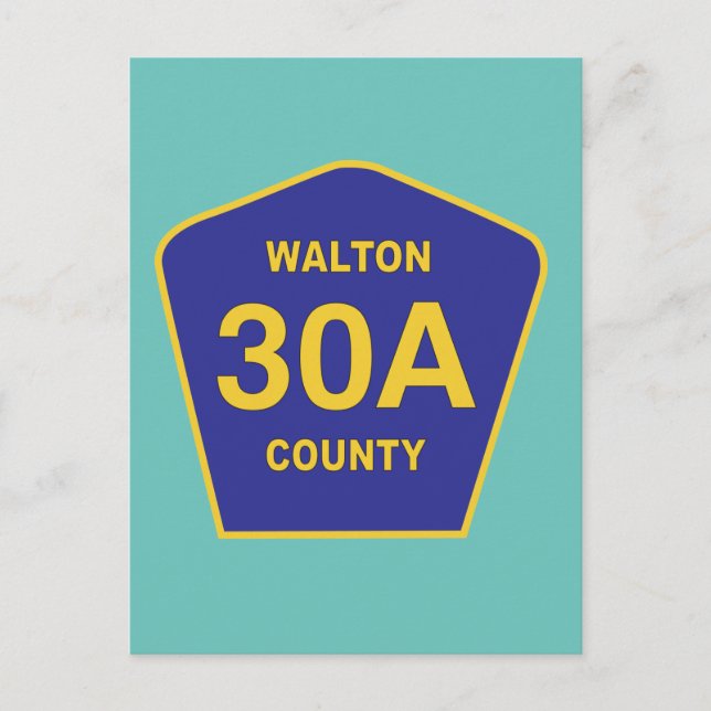Carte Postale Walton County 30A Highway Sign Florida (Devant)