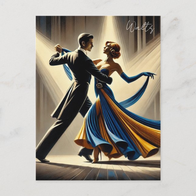 Carte Postale Waltz Couple Dancing (Devant)