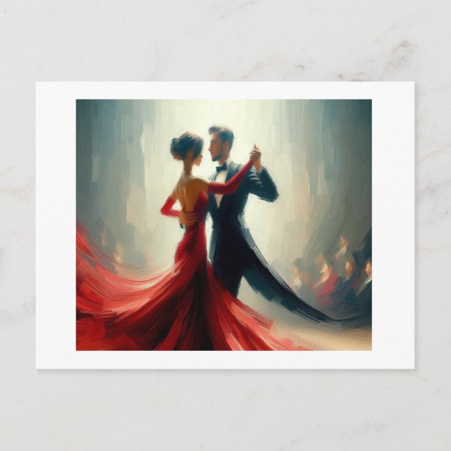 Carte Postale Waltz de Couple Dance, (Devant)