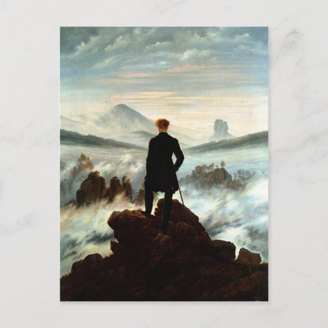 Carte Postale Wanderer au-dessus de la mer de brouillard, Caspar (Devant)