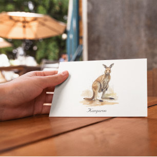 Carte Postale Wanderer extérieur : aquarelle Kangaroo personnali
