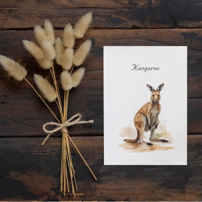 Carte Postale Wanderer extérieur : aquarelle Kangaroo personnali (Créateur téléchargé)
