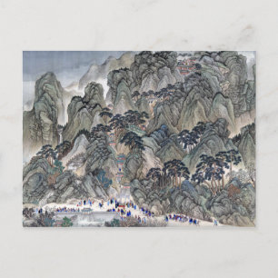 Carte Postale Wang Hui Ji'nan au Mont Tai