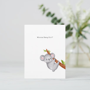 Carte Postale Wanna Hang Out Koala Bear Illustration