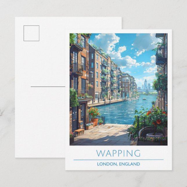Carte Postale Wapping England Art Vintage voyage (Devant / Derrière)